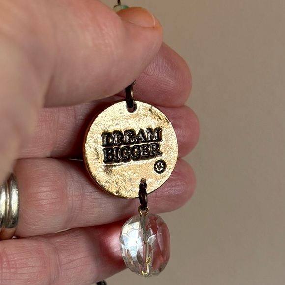 Katia Designs Green Beaded Necklace with Gold Accents, Dream Bigger - Picture 4 of 5